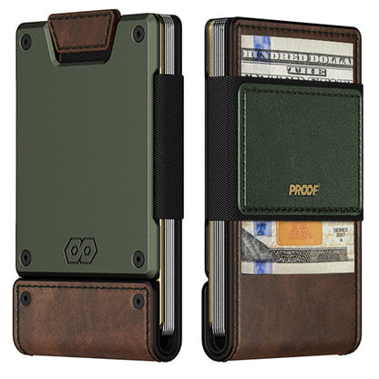 PROOF Wallet | The Greenskeeper | Classic Leather & Fairway Green Gunmetal