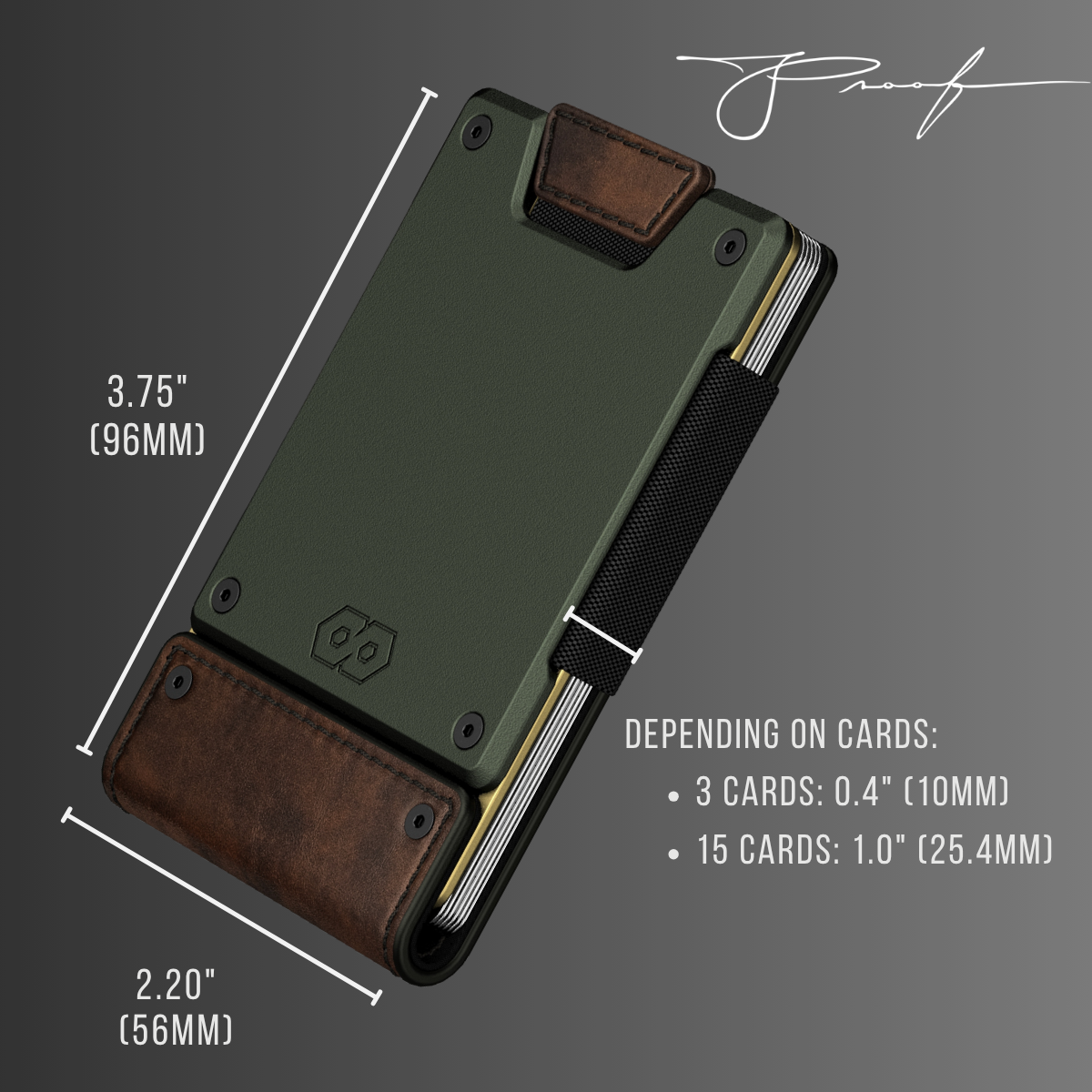PROOF Wallet | The Greenskeeper | Classic Leather & Fairway Green Gunmetal