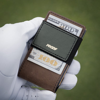 PROOF Wallet | The Greenskeeper | Classic Leather & Fairway Green Gunmetal