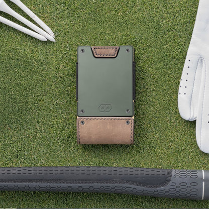 PROOF Wallet | The Greenskeeper | Classic Leather & Fairway Green Gunmetal