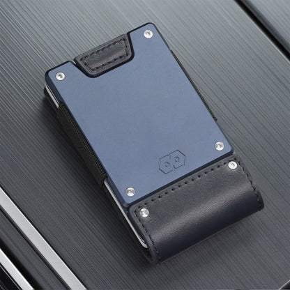 PROOF Wallet | The Nautilus | Midnight Blue Full Grain Leather & Navy Blue Gunmetal