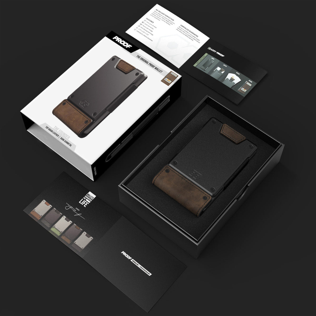 PROOF Wallet | The Patriot | Midnight Blue Full Grain Leather & Satin Gunmetal