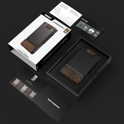 PROOF Wallet | The Patriot | Midnight Blue Full Grain Leather & Satin Gunmetal