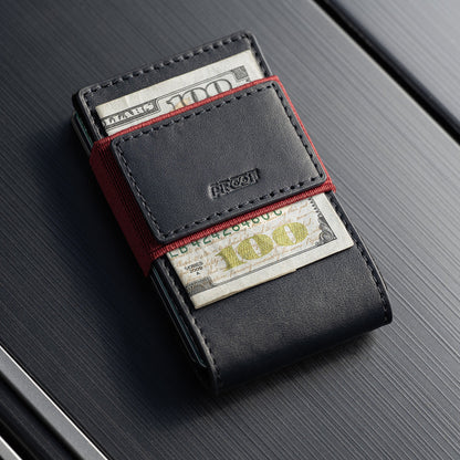 PROOF Wallet | The Patriot | Midnight Blue Full Grain Leather & Satin Gunmetal