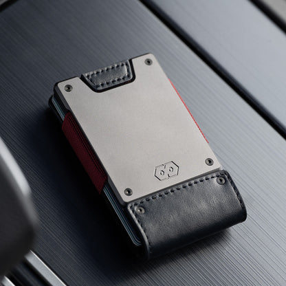 PROOF Wallet | The Patriot | Midnight Blue Full Grain Leather & Satin Gunmetal