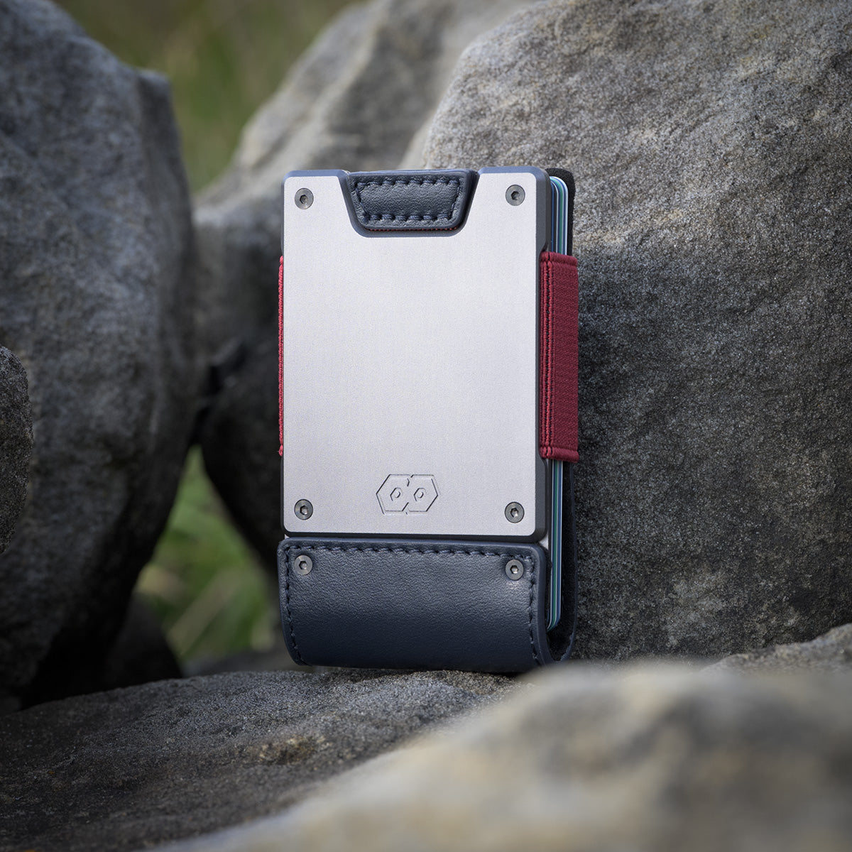 PROOF Wallet | The Patriot | Midnight Blue Full Grain Leather & Satin Gunmetal